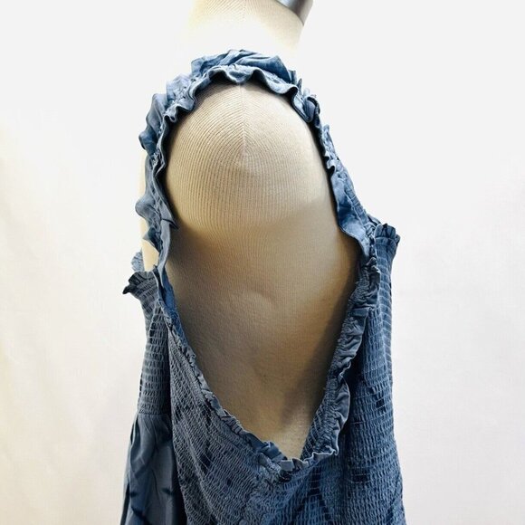 NWT SONOMA Women Sleeveless Pullover Square Neck Blue Rayon Shirt Plus Size 4X - Picture 7 of 14